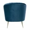 Manhattan Comfort Rosemont Blue and Gold Velvet Accent Chair Back - Manhattan Comfort Rosemont Blue and Gold Velvet Accent Chair Back