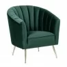 Manhattan Comfort Rosemont Green and Gold Velvet Accent Chair - Manhattan Comfort Rosemont Green and Gold Velvet Accent Chair
