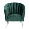 Manhattan Comfort Rosemont Green and Gold Velvet Accent Chair Front