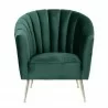 Manhattan Comfort Rosemont Green and Gold Velvet Accent Chair Front - Manhattan Comfort Rosemont Green and Gold Velvet Accent Chair Front