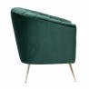Manhattan Comfort Rosemont Green and Gold Velvet Accent Chair Back