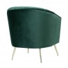 Manhattan Comfort Rosemont Green and Gold Velvet Accent Chair Back