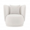 Manhattan Comfort Contemporary Siri Linen Weave Accent Chair with Pillows In Cream Front