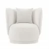Manhattan Comfort Contemporary Siri Linen Weave Accent Chair with Pillows In Cream Front - Manhattan Comfort Contemporary Siri Linen Weave Accent Chair with Pillows In Cream Front