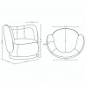 Manhattan Comfort Contemporary Siri Linen Weave Accent Chair with Pillows In Cream Size
