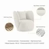 Manhattan Comfort Contemporary Siri Linen Weave Accent Chair with Pillows In Cream Details - Manhattan Comfort Contemporary Siri Linen Weave Accent Chair with Pillows In Cream Details