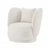 Manhattan Comfort Contemporary Siri Linen Weave Accent Chair with Pillows In Cream Front Angle - Manhattan Comfort Contemporary Siri Linen Weave Accent Chair with Pillows In Cream Front Angle