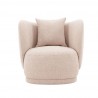 Manhattan Comfort Contemporary Siri Linen Weave Accent Chair with Pillows In Wheat Front