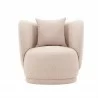 Manhattan Comfort Contemporary Siri Linen Weave Accent Chair with Pillows In Wheat Front - Manhattan Comfort Contemporary Siri Linen Weave Accent Chair with Pillows In Wheat Front