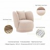 Manhattan Comfort Contemporary Siri Linen Weave Accent Chair with Pillows In Wheat Details
