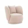Manhattan Comfort Contemporary Siri Linen Weave Accent Chair with Pillows In Wheat Side Angle