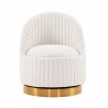 Manhattan Comfort Modern Leela Swivel Chenille Accent Chair In Cream Front