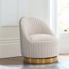 Manhattan Comfort Modern Leela Swivel Chenille Accent Chair In Cream