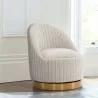 Manhattan Comfort Modern Leela Swivel Chenille Accent Chair In Cream - Manhattan Comfort Modern Leela Swivel Chenille Accent Chair In Cream