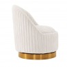 Manhattan Comfort Modern Leela Swivel Chenille Accent Chair In Cream Side