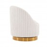 Manhattan Comfort Modern Leela Swivel Chenille Accent Chair In Cream Back