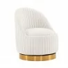 Manhattan Comfort Modern Leela Swivel Chenille Accent Chair In Cream Side - Manhattan Comfort Modern Leela Swivel Chenille Accent Chair In Cream Side