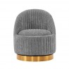Manhattan Comfort Modern Leela Swivel Chenille Accent Chair In Grey