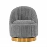 Manhattan Comfort Modern Leela Swivel Chenille Accent Chair In Grey - Manhattan Comfort Modern Leela Swivel Chenille Accent Chair In Grey