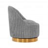 Manhattan Comfort Modern Leela Swivel Chenille Accent Chair In Grey Side