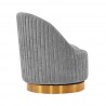 Manhattan Comfort Modern Leela Swivel Chenille Accent Chair In Grey Side