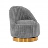 Manhattan Comfort Modern Leela Swivel Chenille Accent Chair In Grey Front