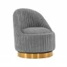 Manhattan Comfort Modern Leela Swivel Chenille Accent Chair In Grey Front - Manhattan Comfort Modern Leela Swivel Chenille Accent Chair In Grey Front
