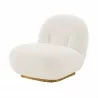 Manhattan Comfort Modern Edina Chenille Accent Chair in White Front - Manhattan Comfort Modern Edina Chenille Accent Chair in White Front