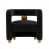 Manhattan Comfort Modern Amirah Velvet Accent Chair In Black Front