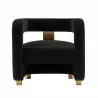 Manhattan Comfort Modern Amirah Velvet Accent Chair In Black Front - Manhattan Comfort Modern Amirah Velvet Accent Chair In Black Front