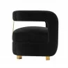 Manhattan Comfort Modern Amirah Velvet Accent Chair In Black Side - Manhattan Comfort Modern Amirah Velvet Accent Chair In Black Side