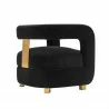 Manhattan Comfort Modern Amirah Velvet Accent Chair In Black Side - Manhattan Comfort Modern Amirah Velvet Accent Chair In Black Side
