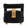 Manhattan Comfort Modern Amirah Velvet Accent Chair In Black Back
