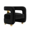 Manhattan Comfort Modern Amirah Velvet Accent Chair In Black Side Angle - Manhattan Comfort Modern Amirah Velvet Accent Chair In Black Side Angle
