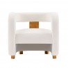 Manhattan Comfort Modern Amirah Velvet Accent Chair Front In White