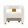 Manhattan Comfort Modern Amirah Velvet Accent Chair Front In White - Manhattan Comfort Modern Amirah Velvet Accent Chair Front In White