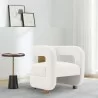 Manhattan Comfort Modern Amirah Velvet Accent Chair In White - Manhattan Comfort Modern Amirah Velvet Accent Chair In White