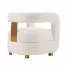 Manhattan Comfort Modern Amirah Velvet Accent Chair Back angle In White - Manhattan Comfort Modern Amirah Velvet Accent Chair Back angle In White