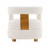 Manhattan Comfort Modern Amirah Velvet Accent Chair Back In White