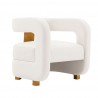 Manhattan Comfort Modern Amirah Velvet Accent Chair Side In White