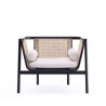 Manhattan Comfort Versailles Accent Chair in Black, Natural Cane and Cream Front