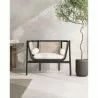 Manhattan Comfort Versailles Accent Chair in Black, Natural Cane and Cream - Manhattan Comfort Versailles Accent Chair in Black, Natural Cane and Cream