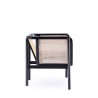 Manhattan Comfort Versailles Accent Chair in Black, Natural Cane and Cream Side