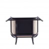 Manhattan Comfort Versailles Accent Chair in Black, Natural Cane and Cream Bottom
