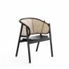 Manhattan Comfort Versailles Armchair in Black and Natural Cane - Manhattan Comfort Versailles Armchair in Black and Natural Cane