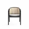 Manhattan Comfort Versailles Armchair in Black and Natural Cane Front - Manhattan Comfort Versailles Armchair in Black and Natural Cane Front