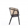Manhattan Comfort Versailles Armchair in Black and Natural Cane Side