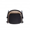 Manhattan Comfort Versailles Armchair in Black and Natural Cane Top