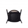 Manhattan Comfort Versailles Armchair in Black and Natural Cane Bottom