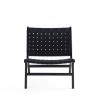 Manhattan Comfort Maintenon Leatherette Accent Chair in Black Front